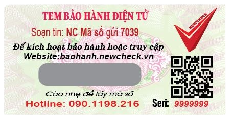 Tem kích hoạt bảo hành điện tử của Newcheck bang SMS va QRcode 2